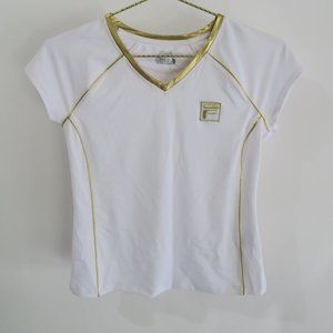 FILA white gold short sleeve top XS